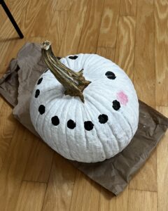 Halloween Pumpkin into Snowman -Holiday Upcycle Craft